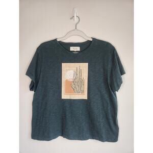 WVN Deep Green Cactus Cropped T Shirt
